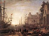 Port Scene with the Villa Medici by Claude Lorrain